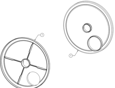 Wheel Dust Cover Diagram and Parts List for SC300HW (12ABB2M5709)(2017) Cub Cadet Lawn Mower